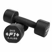 F1 Recreation Premium Round Flat Head Polyurethane Dumbbell with Laser F1 Logo (Pair)