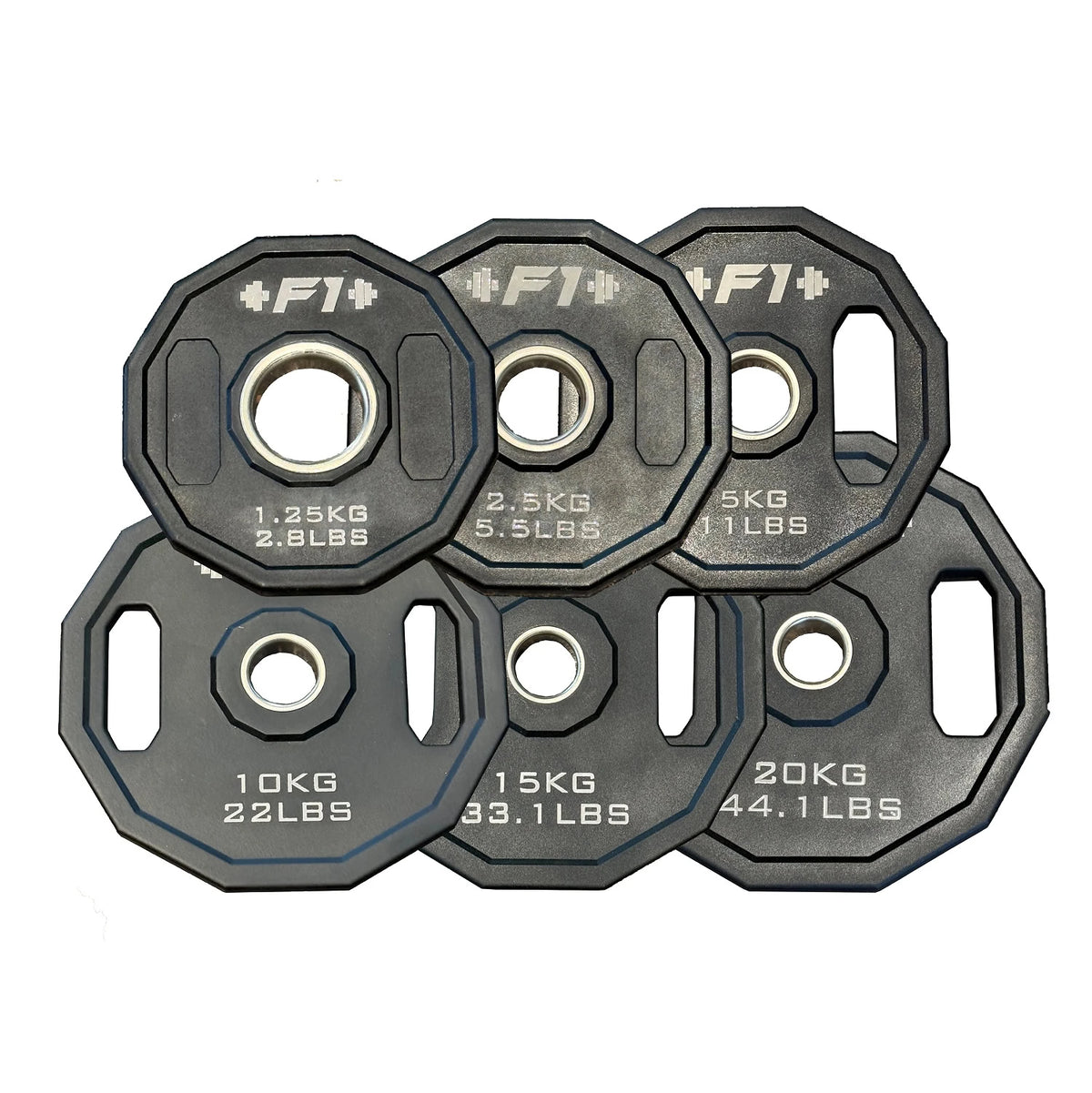 F1 Recreation 12-Sided Polyurethane Olympic Weight Plate - New Design (pcs)