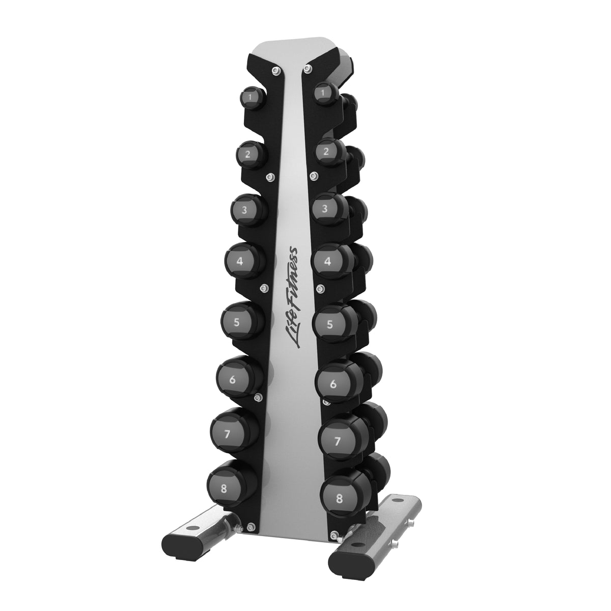 Life Fitness Axiom Series Vertical Dumbbell Rack - Platinum (Holds 8 pairs) [Display Unit]