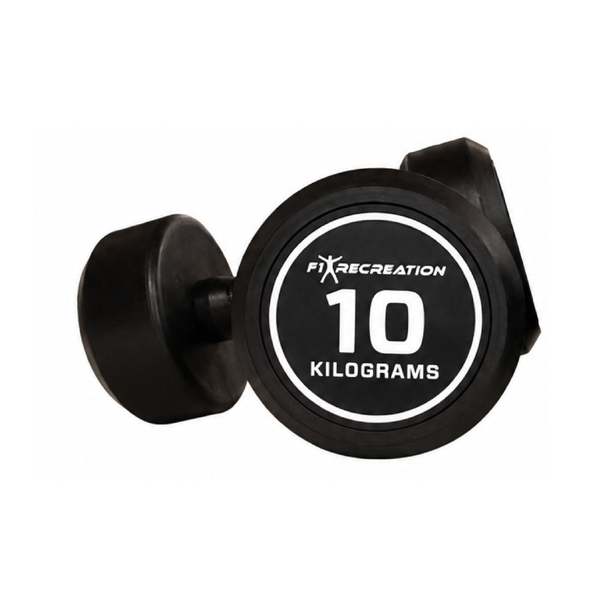 F1 Recreation Round Rubber Beauty Dumbbell, Urethane Covered Handles, 1-10kg [1kg increment] (Set))