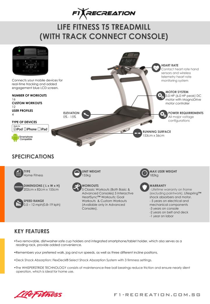 Life Fitness T5 Treadmill - Backorder (ETA early October) | F1 Recreation